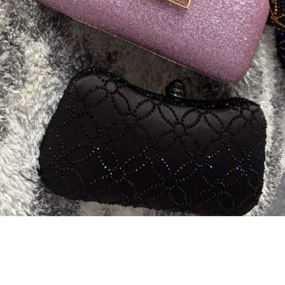 Elegant Black Beaded Pattern Women's Evening Bag - Picture 4 of 4